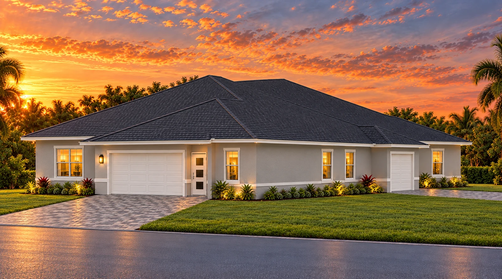 Approved Panama City duplex exterior rendering