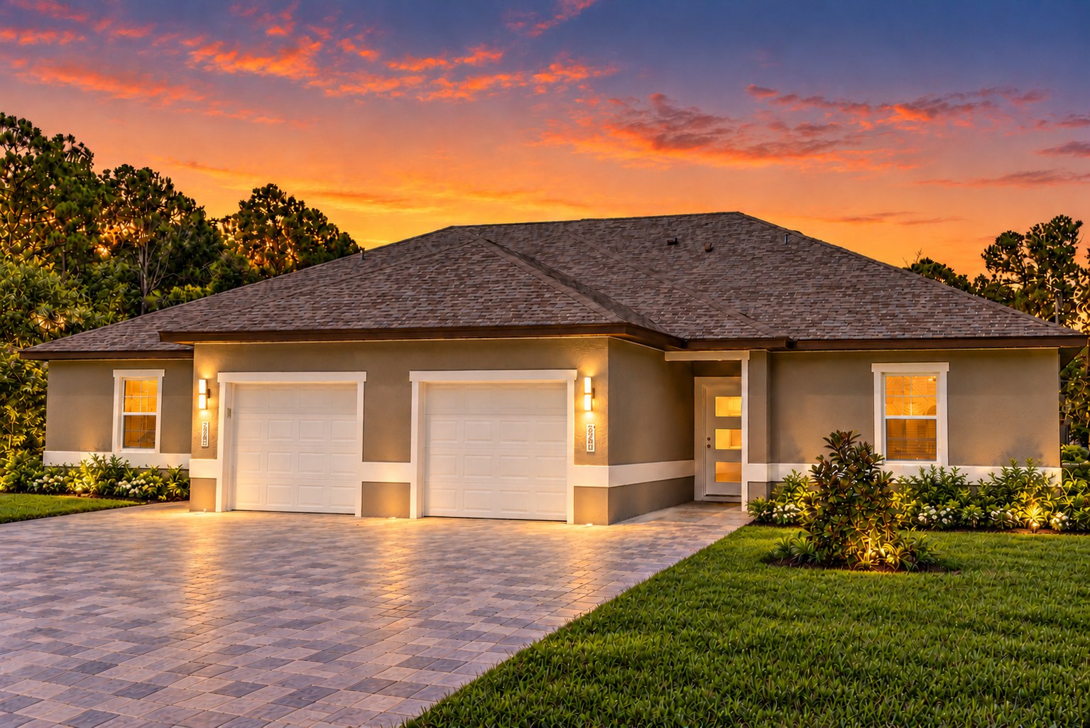 Approved Punta Gorda duplex exterior rendering