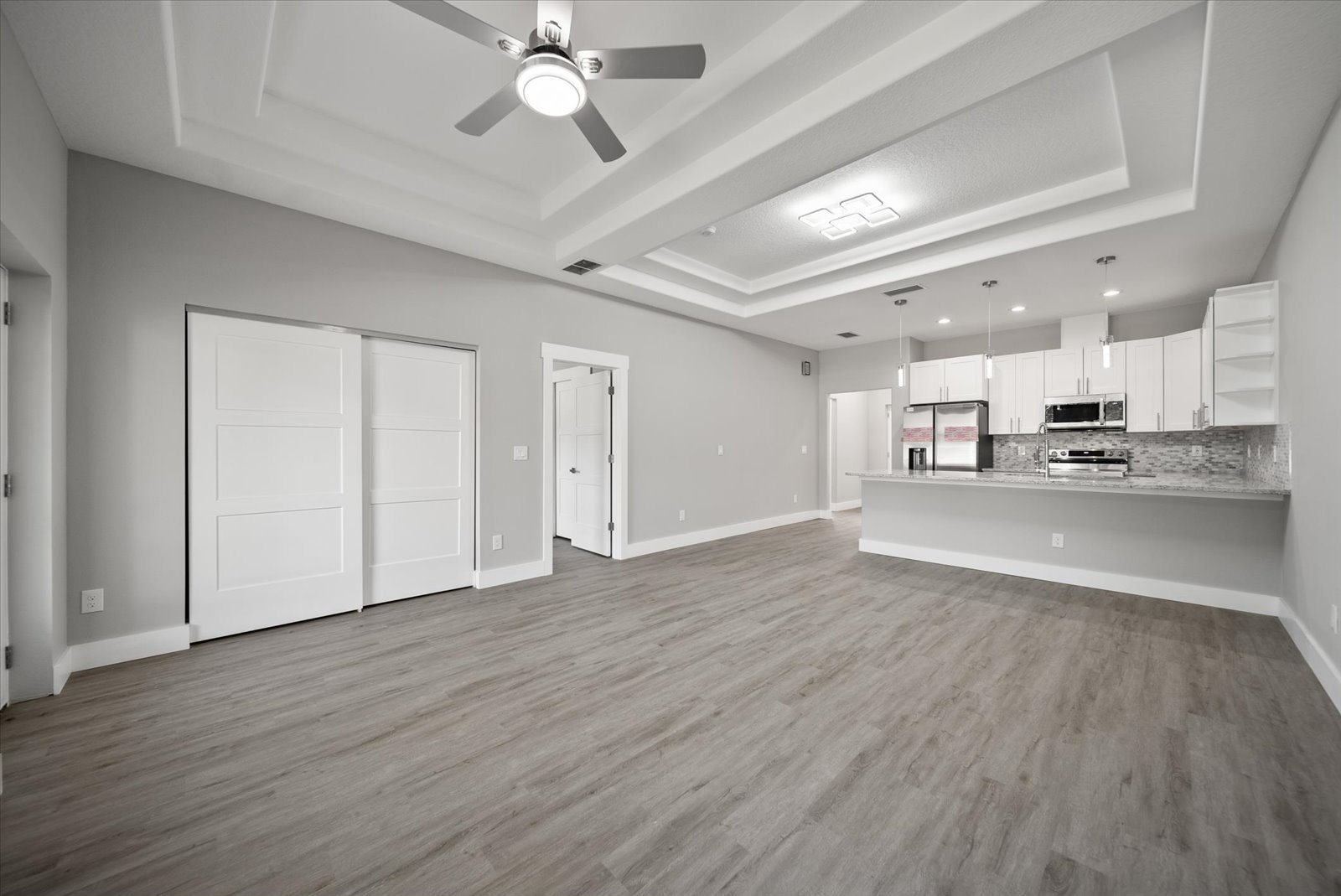Open living space facing the kitchen